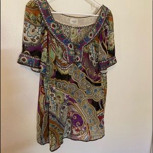 ECI super fun float blouse  XL  it fits like a LG
